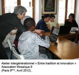 Atelier intergénérationnel "En tradition et innovation" à l'association Mosaïque 9