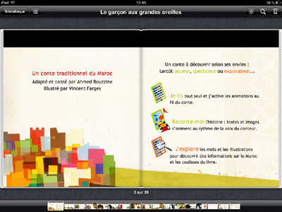Menu de l'ebook du conte marocain