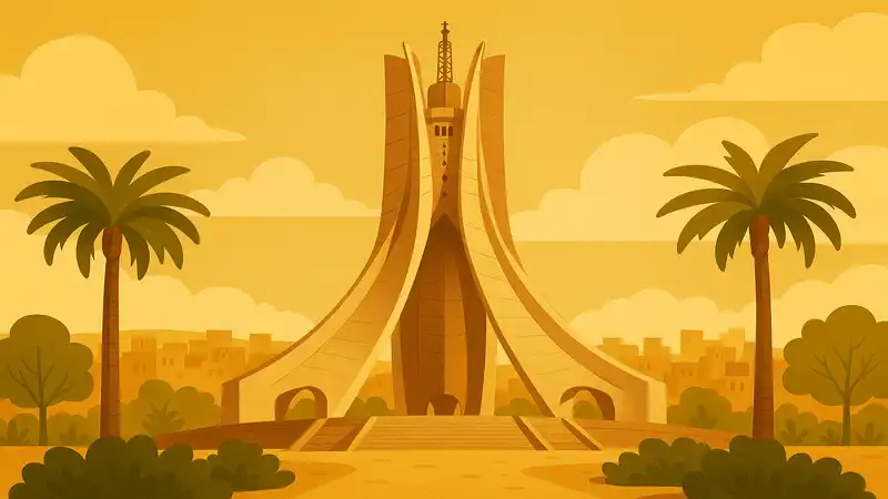 Illustration du monument of Martys memorial en algérie, symbole du patrimoine culturel des contes traditionnels francophones.