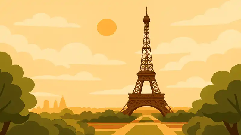 Illustration de la tour Eiffel en France, symbole du patrimoine culturel des contes traditionnels francophones