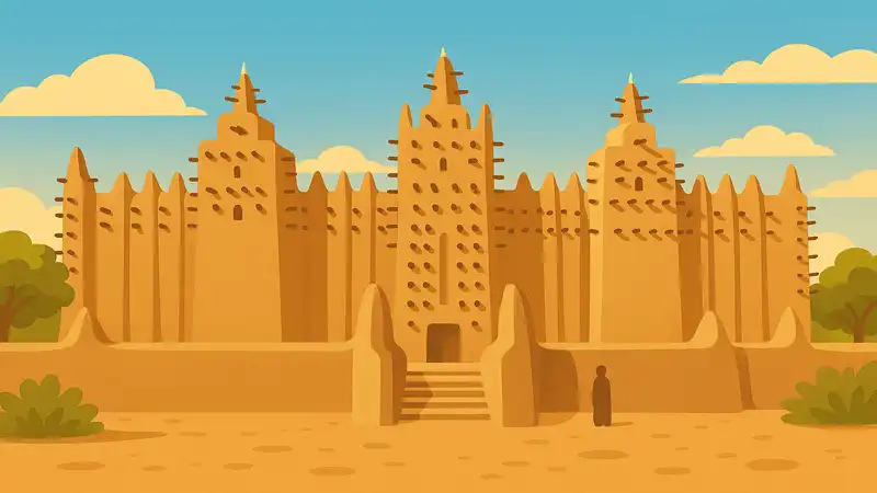 Mosquée de Djenné au Mali, emblème de la culture, de l’oralité en Afrique de l’Ouest et des contes traditionnels francophones
