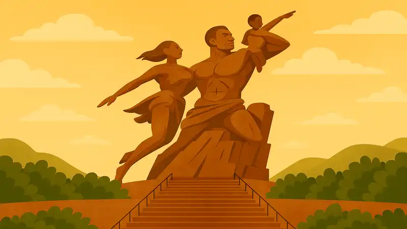 Monument de la Renaissance africaine à Dakar, reflet de l’héritage culturel sénégalais et des contes traditionnels francophones