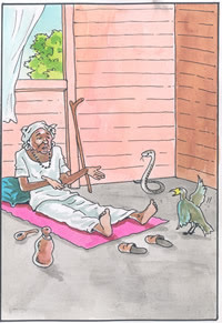 Illustration du conte traditionnel francophone, un malheur ne vient jamais seul – conte du Sénégal Illustré par Malang Sène